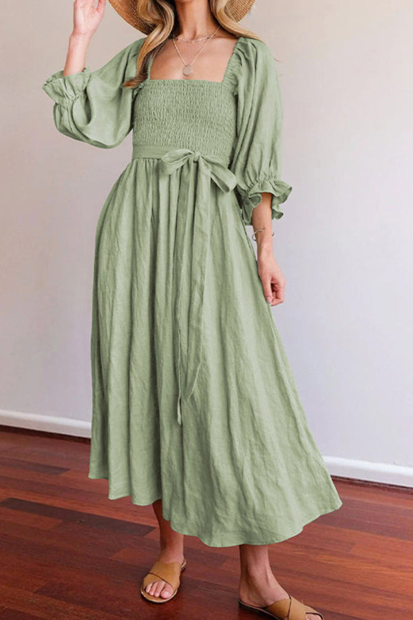 FRENCH RUFFLED LANTERN SLEEVES MULTI-WEAR DRESS