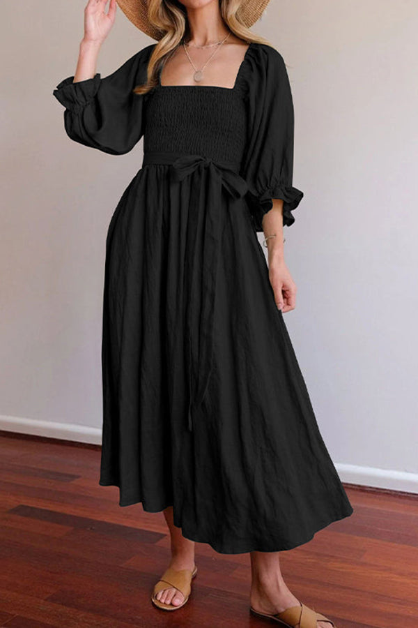 FRENCH RUFFLED LANTERN SLEEVES MULTI-WEAR DRESS